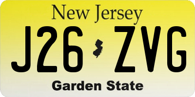 NJ license plate J26ZVG
