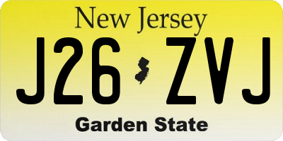 NJ license plate J26ZVJ