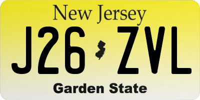 NJ license plate J26ZVL