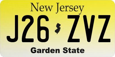 NJ license plate J26ZVZ