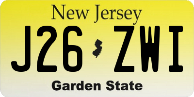 NJ license plate J26ZWI