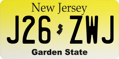 NJ license plate J26ZWJ