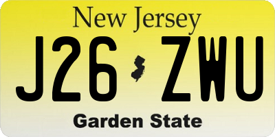 NJ license plate J26ZWU