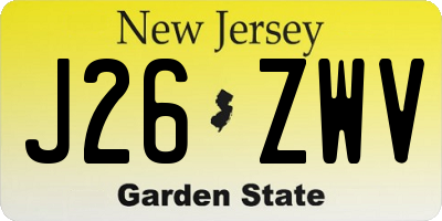 NJ license plate J26ZWV