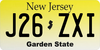 NJ license plate J26ZXI