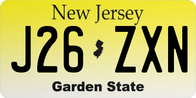 NJ license plate J26ZXN