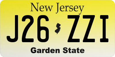 NJ license plate J26ZZI