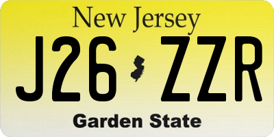 NJ license plate J26ZZR