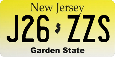 NJ license plate J26ZZS