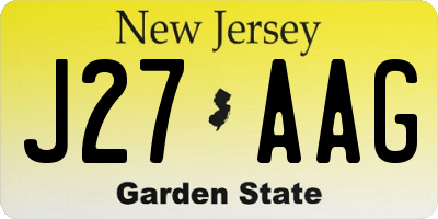 NJ license plate J27AAG