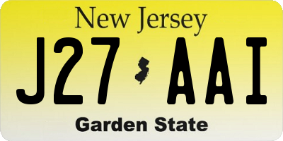 NJ license plate J27AAI