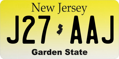 NJ license plate J27AAJ