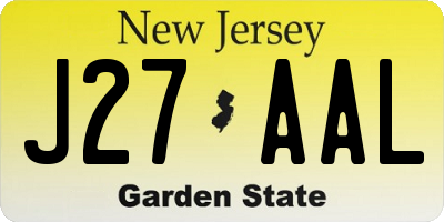 NJ license plate J27AAL