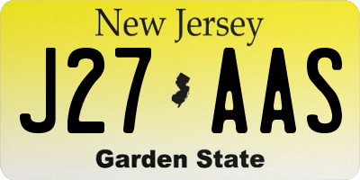NJ license plate J27AAS