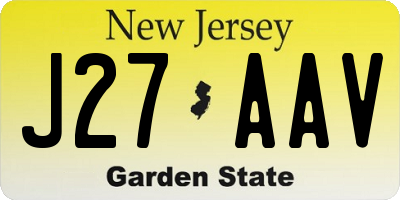 NJ license plate J27AAV