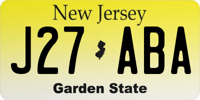 NJ license plate J27ABA