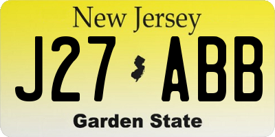 NJ license plate J27ABB