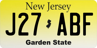 NJ license plate J27ABF