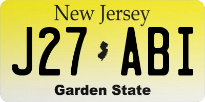 NJ license plate J27ABI