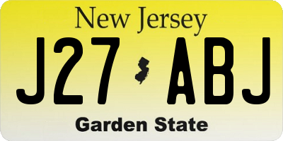 NJ license plate J27ABJ