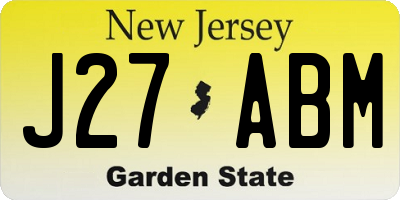 NJ license plate J27ABM