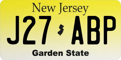 NJ license plate J27ABP