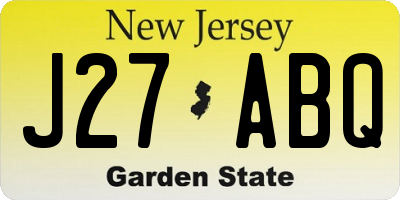 NJ license plate J27ABQ