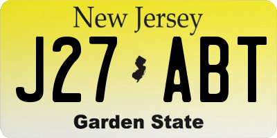 NJ license plate J27ABT
