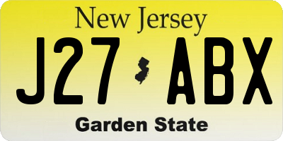 NJ license plate J27ABX
