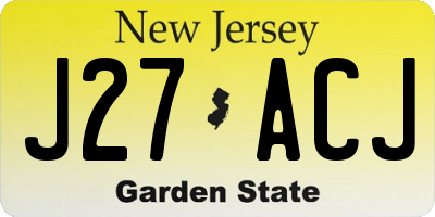 NJ license plate J27ACJ
