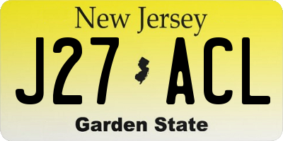 NJ license plate J27ACL
