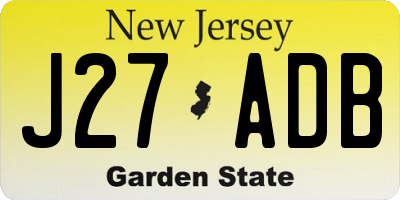 NJ license plate J27ADB