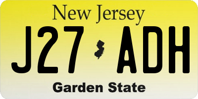 NJ license plate J27ADH