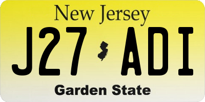 NJ license plate J27ADI