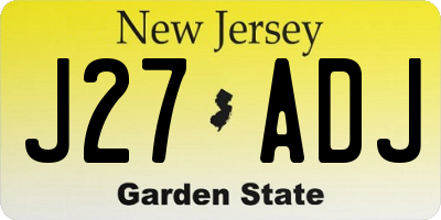 NJ license plate J27ADJ