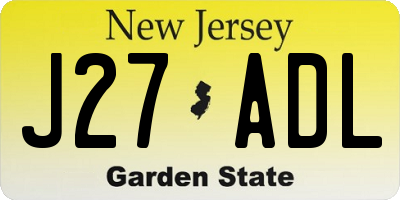 NJ license plate J27ADL