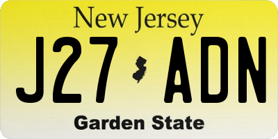 NJ license plate J27ADN