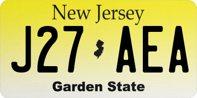 NJ license plate J27AEA