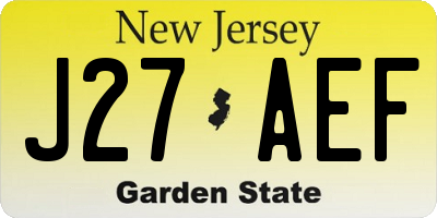 NJ license plate J27AEF
