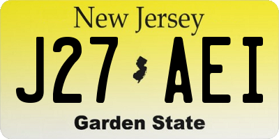 NJ license plate J27AEI