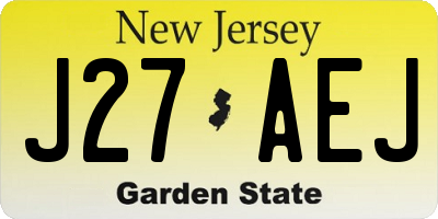 NJ license plate J27AEJ