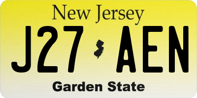 NJ license plate J27AEN