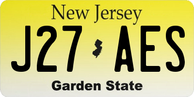NJ license plate J27AES