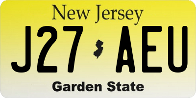 NJ license plate J27AEU