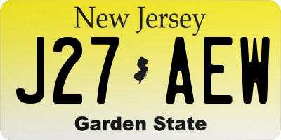 NJ license plate J27AEW