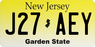 NJ license plate J27AEY