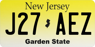NJ license plate J27AEZ