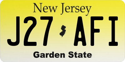 NJ license plate J27AFI