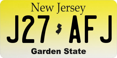 NJ license plate J27AFJ