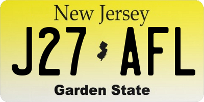 NJ license plate J27AFL